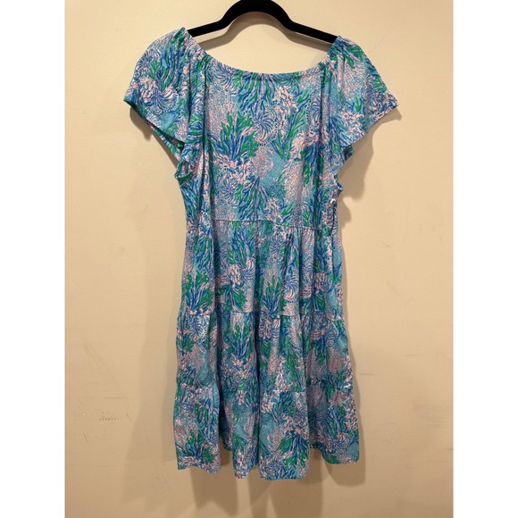 Lilly Pulitzer NWOT Kawaii Flutter Sleeve Dress - Size Large - Picture 3 of 4
